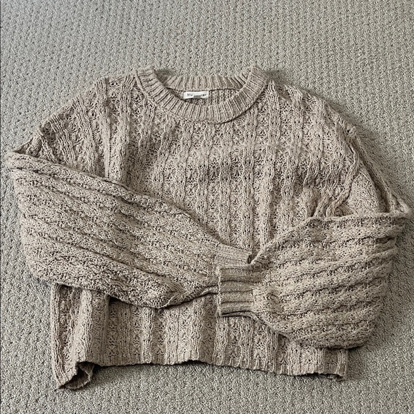 Blu Pepper Tan Cable Knit Sweater - Picture 2 of 2